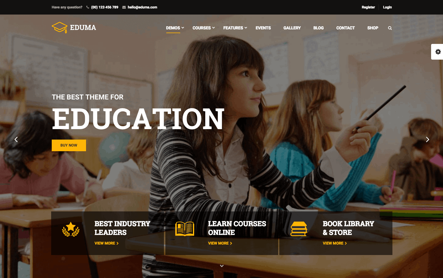 ธีม WordPress สำหรับบริษัทหรือโรงเรียนที่ต้องการ Courses 1